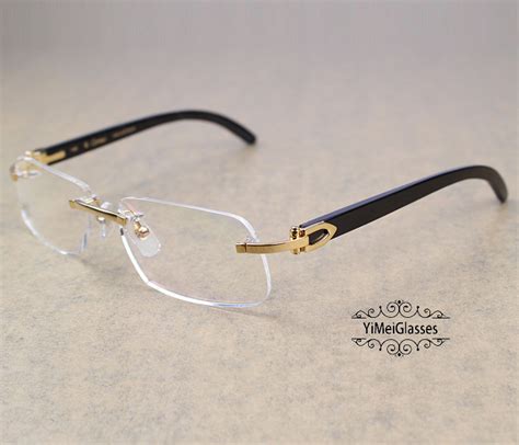 rimless buffalo horn glasses